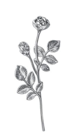 Branche de Rosier en plastique (Argent)