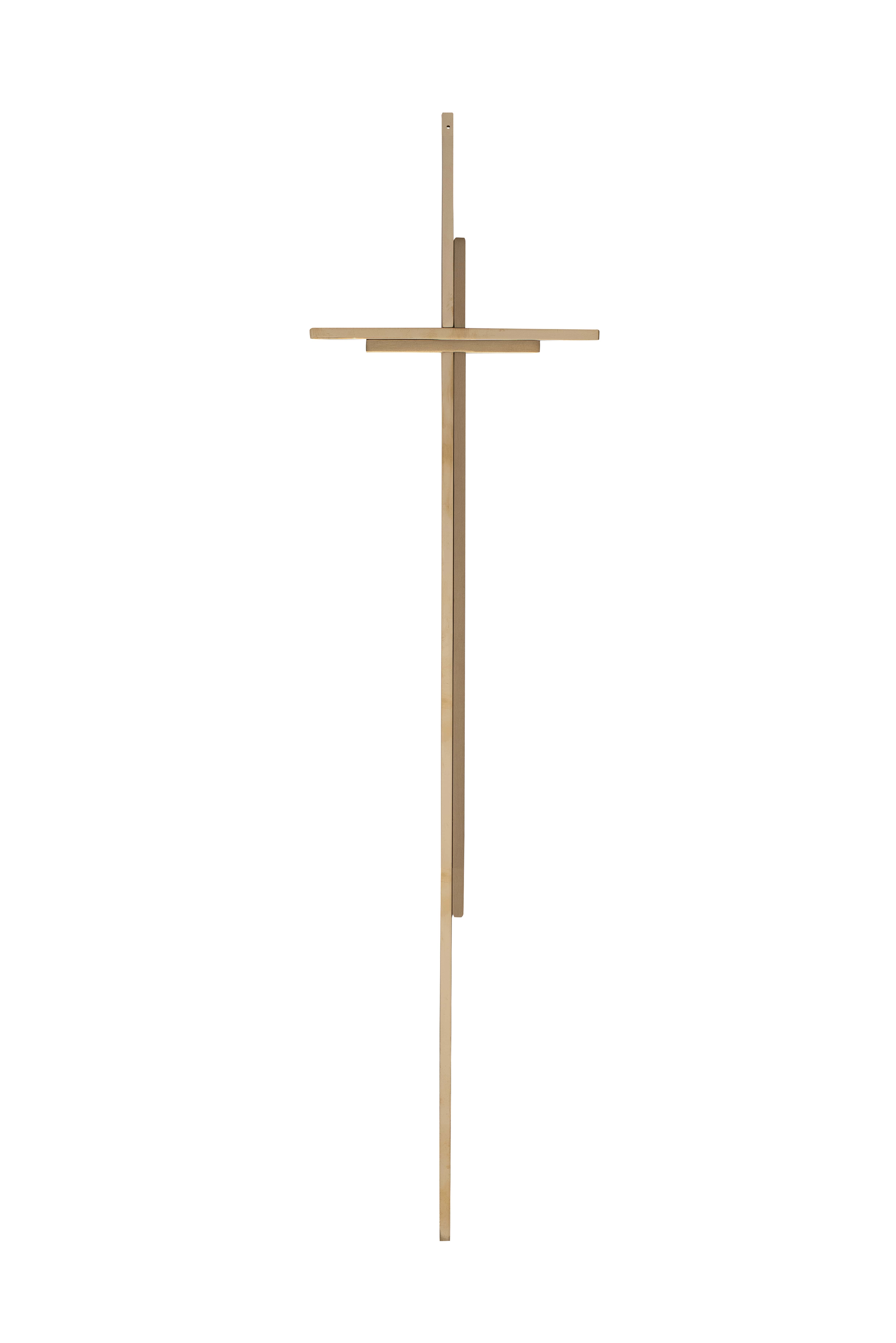 Croix double en laiton de 75 cm